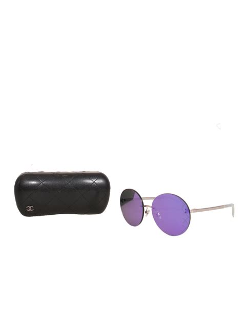 chanel purple mirror round quilting 4216 c.124 4v 58 sunglasses